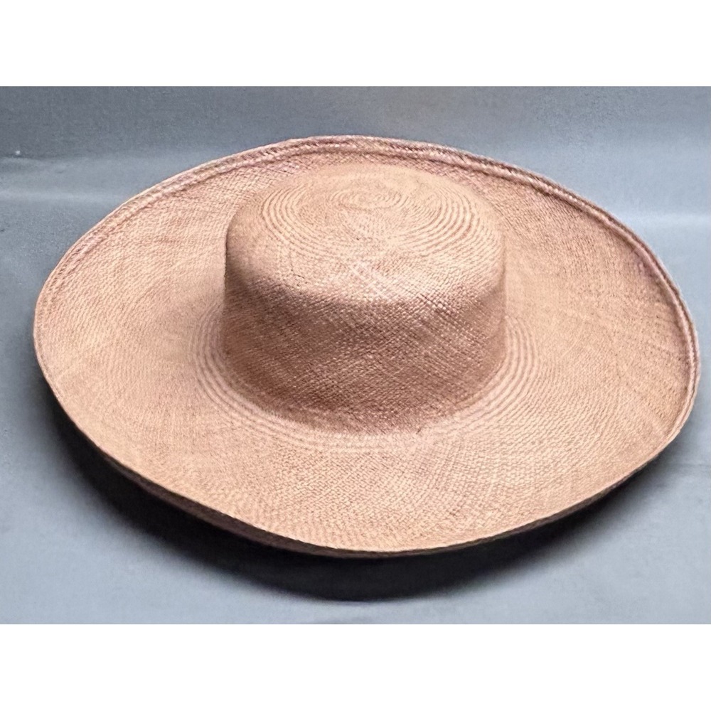 Darcy Creech Southport Straw Hat Wide Brim Peach 21in Beach‎ Resort